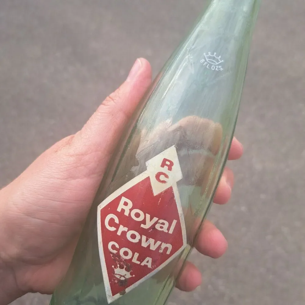 Vintage Royal Crown Cola RC Glass Pop Soda Bottle 8 FL Oz. 1950's 1954